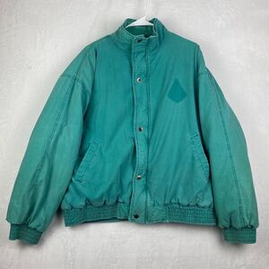 Vintage Gotcha Retro Bomber Jacket Mens Extra Large  Green Snap Outdoors